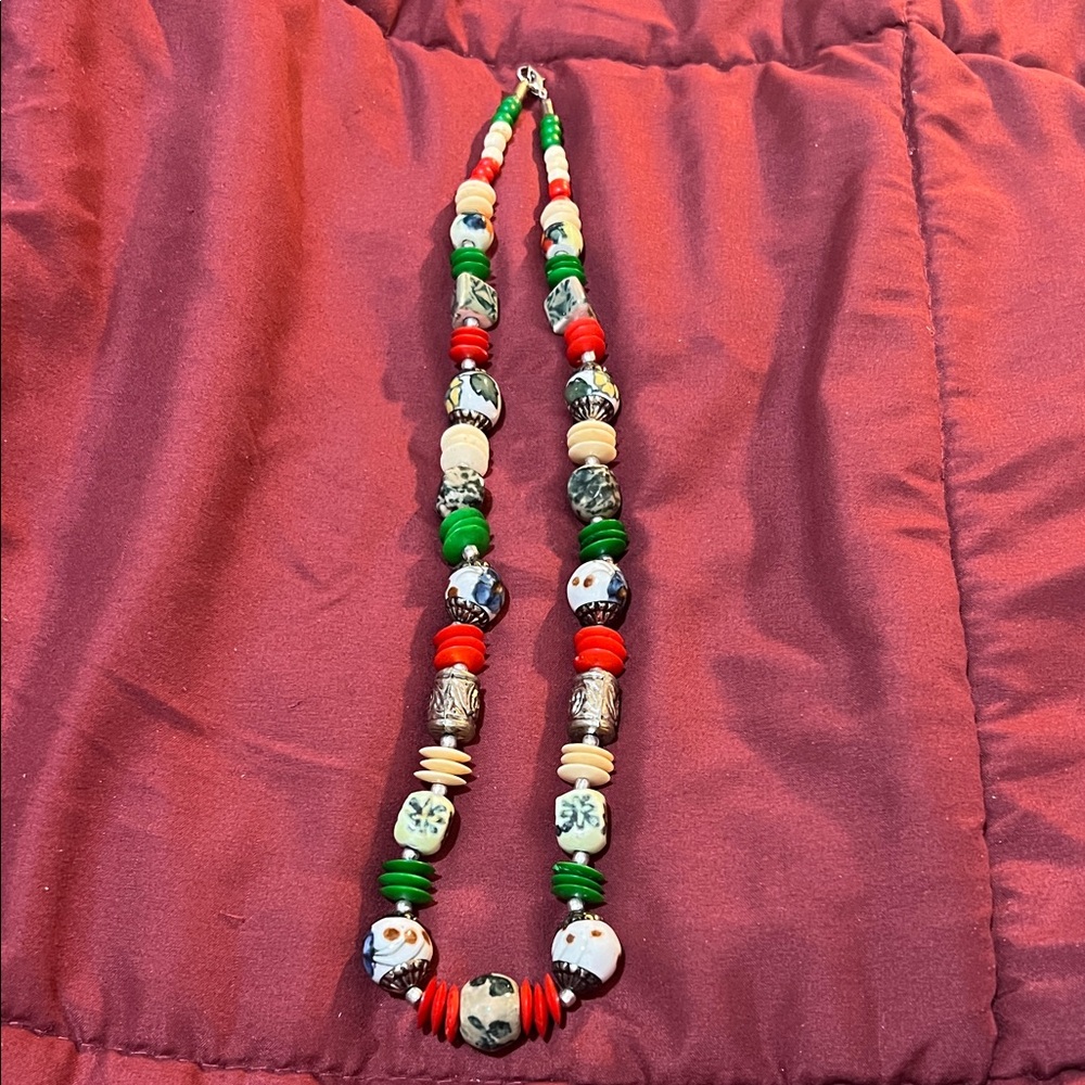 Colorful Ceramic Beaded Necklace (brand new)